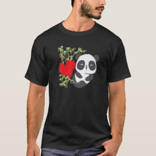 T-shirt Petit Ours Panda Coeur Mignonne Animal Pour Hommes