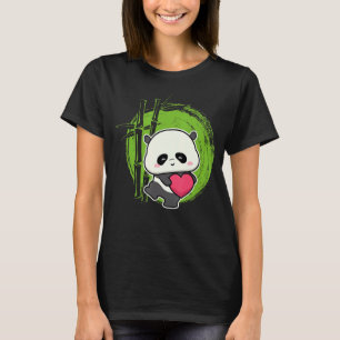 T-shirt Petit Ours Panda Coeur Mignonne Animal Pour Hommes
