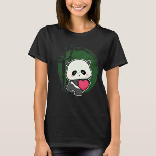 T-shirt Petit Ours Panda Coeur Mignonne Animal Pour Hommes