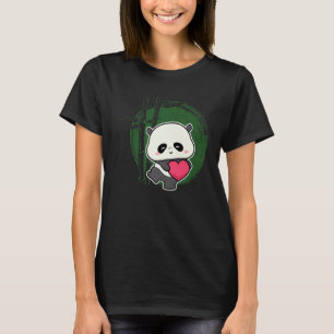 T-shirt Petit Ours Panda Coeur Mignonne Animal Pour Hommes