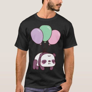 T-shirt Petit Panda De Coup Avec Ballons