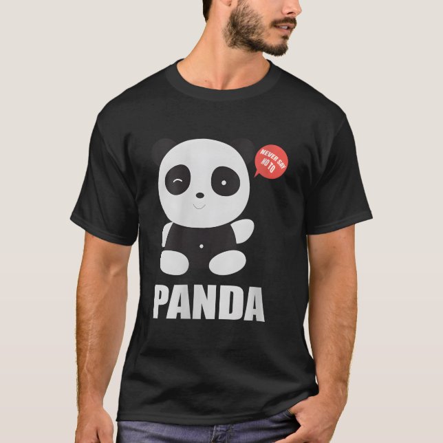 T-shirt Petit panda ne dit jamais non au panda (Devant)