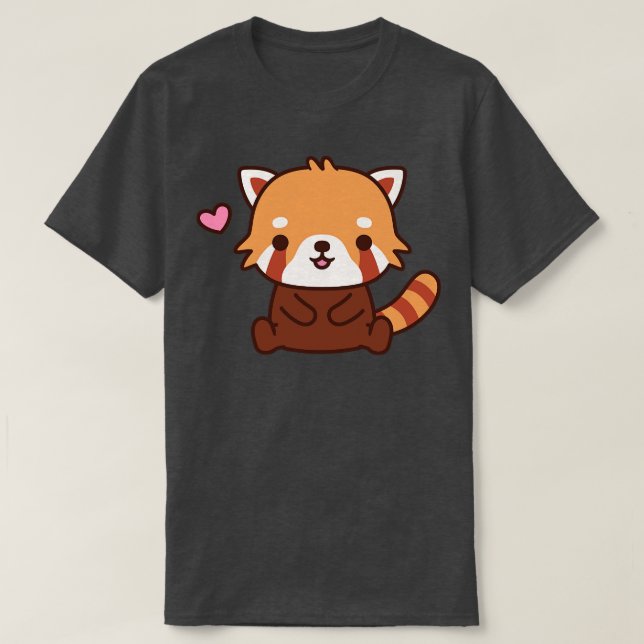 T-shirt Petit Panda rouge mignon (Design devant)