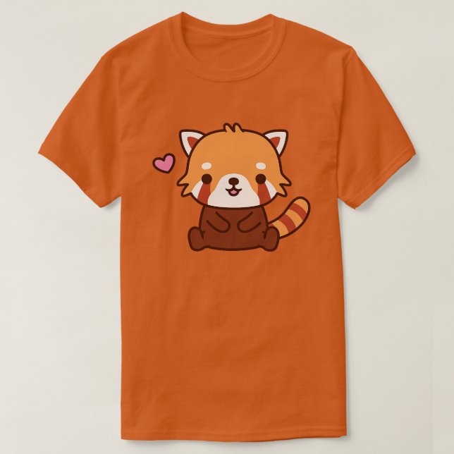 T-shirt Petit Panda rouge mignon (Design devant)