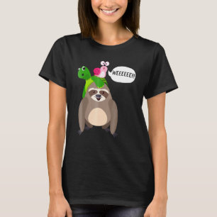 T-shirt Petit paresseux tortue escargot porté drôle cadeau