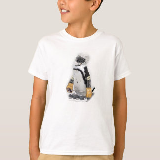 T-shirt Petit Penguin portant un engin de hockey