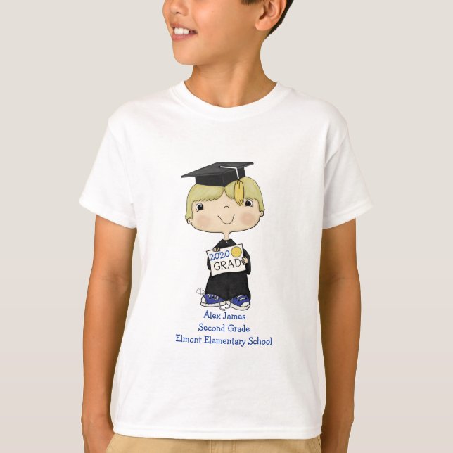 T-shirt Petit Petit Garçon Diplômé Cheveux blond (Devant)