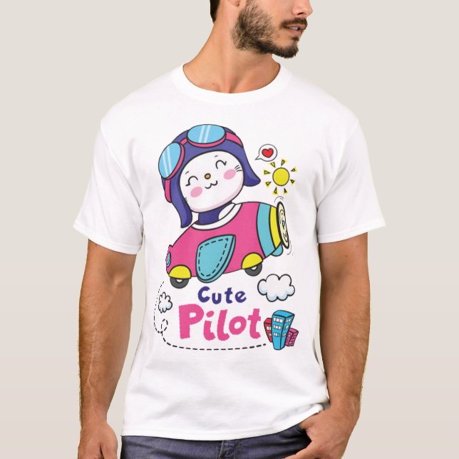 T-shirt Petit pilote mignon (Devant)