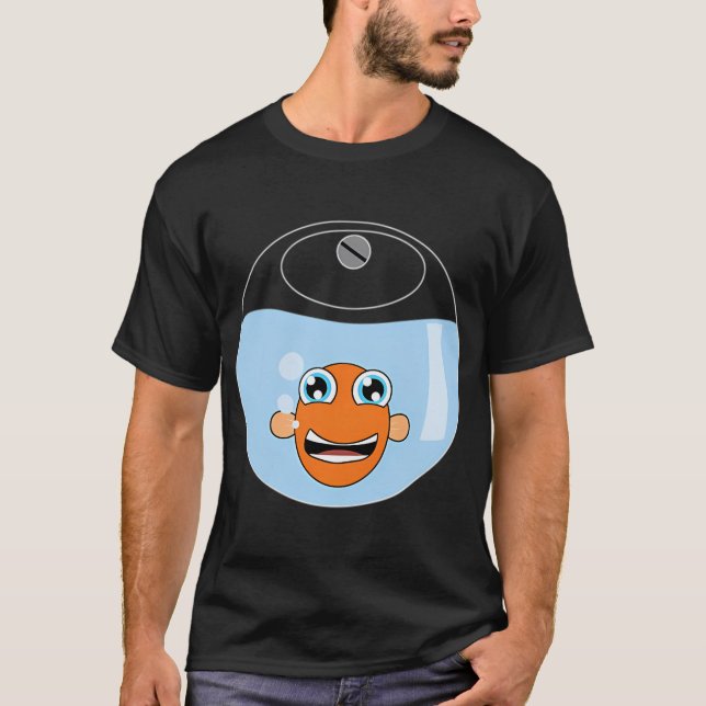 T-shirt Petit poisson noir de poche (Devant)