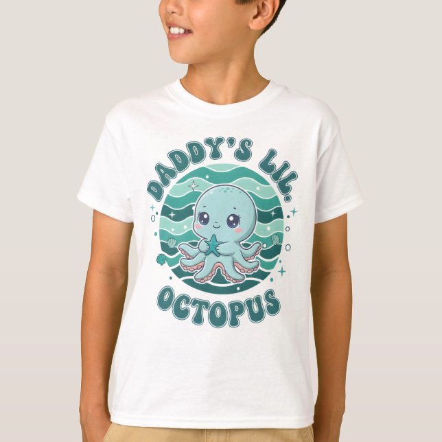 T-shirt Petit poulpe de Papa Mignon (Devant)