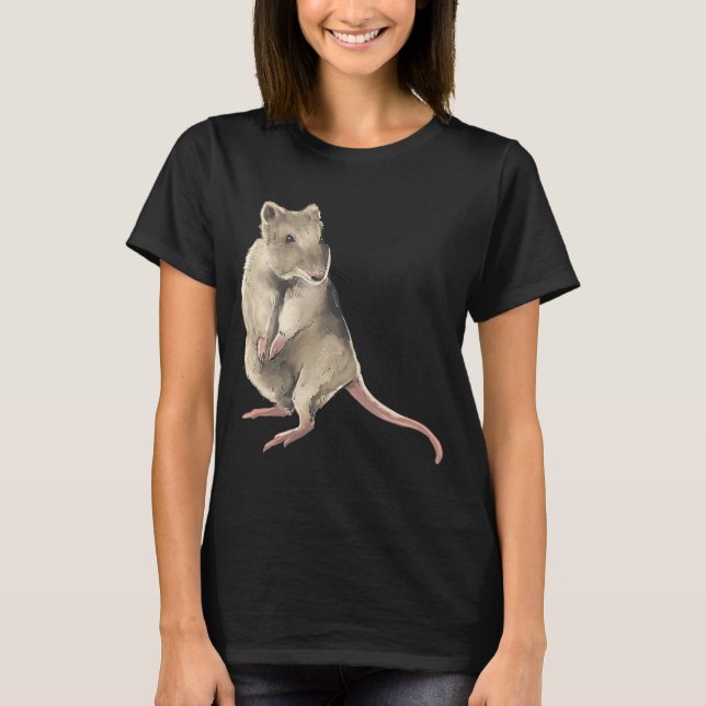 T-shirt Petit rat mignon effrayé (Devant)