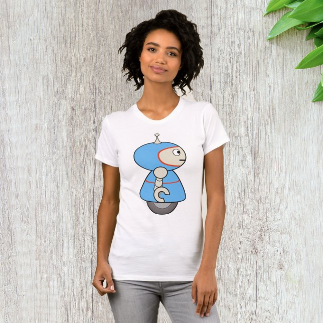 T-shirt petit robot bleu femme (Créateur téléchargé)