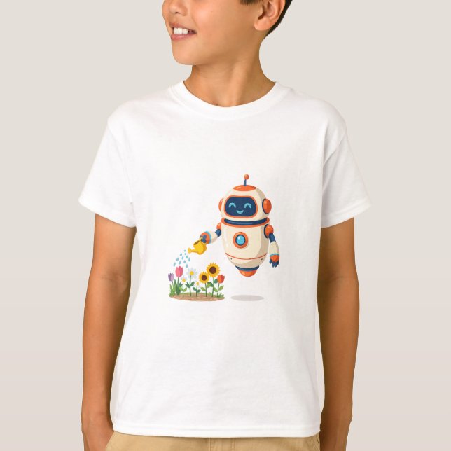 T-shirt Petit robot jardinier (Devant)