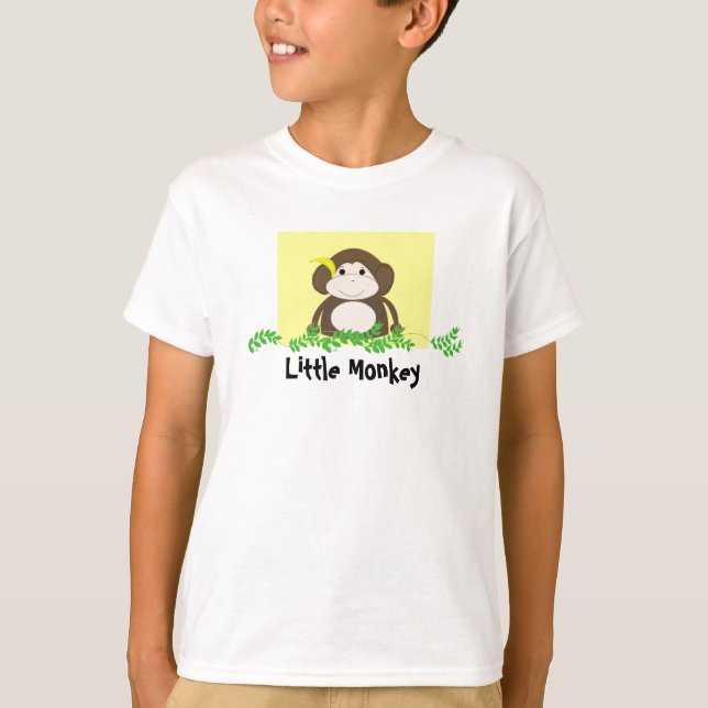 T-shirt Petit singe avec des vignes (Devant)