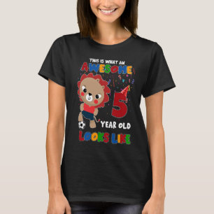 T-shirt Petit Soccer Lion 5e anniversaire garçon fille fan