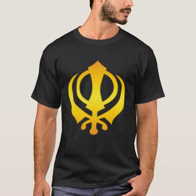 T-shirt Petit Symbole Khanda Sikh Chakkar Chakra Kirpans S (Devant)