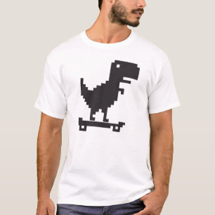 T-shirt Petit TRex Dinosaur avec skateboard - Pixel Art