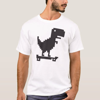 T-shirt Petit TRex Dinosaur avec skateboard - Pixel Art