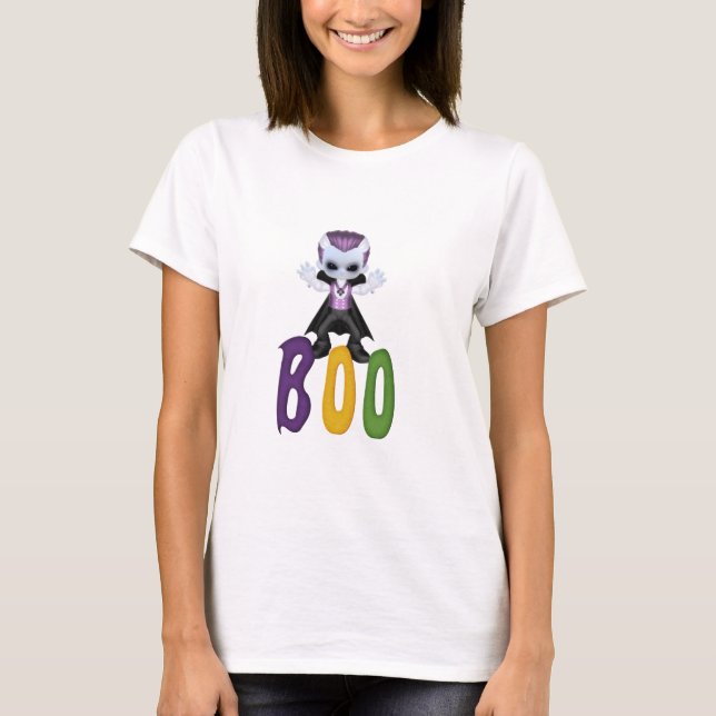 T-shirt Petit Vampire Boo Halloween (Devant)