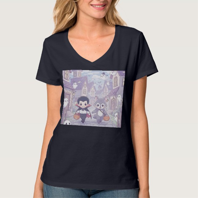 T-shirt Petit Vampire et Werewolf Trick-or-Treat (Devant)