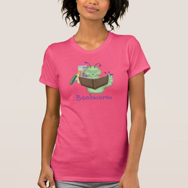 T-shirt Petit ver de livre vert (Devant)