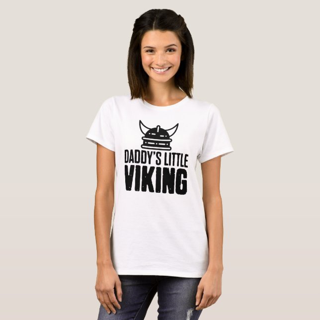 T-shirt Petit Viking du papa pour le bébé de fils (Devant entier)