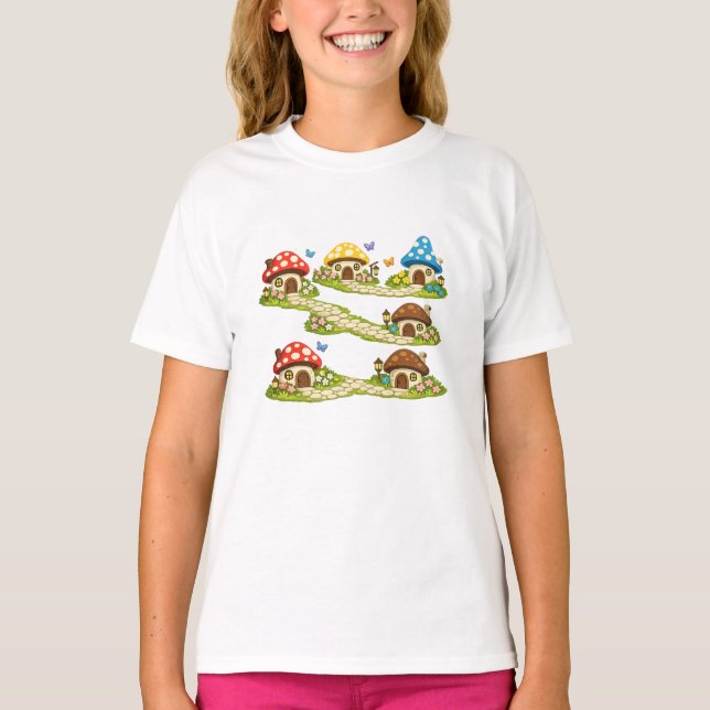 T-shirt Petit village de champignons (Devant)