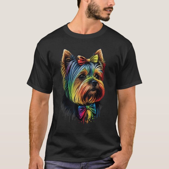 T-shirt Petit Yorkshire Terrier Chien sur Yorkshire Terrie (Devant)