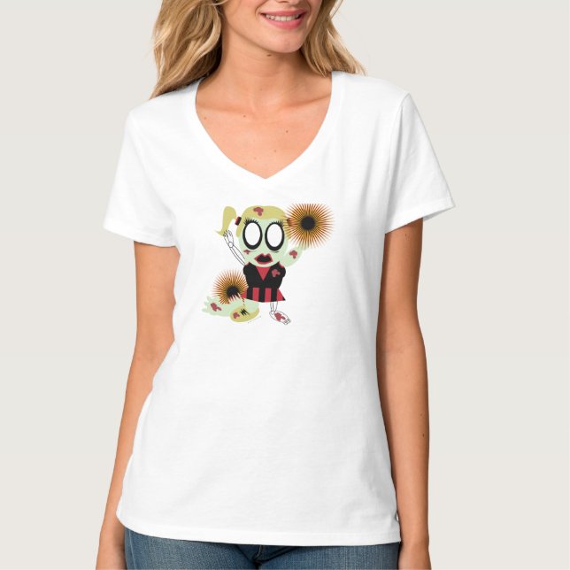 T-shirt Petit zombi de pom-pom girl (Devant)