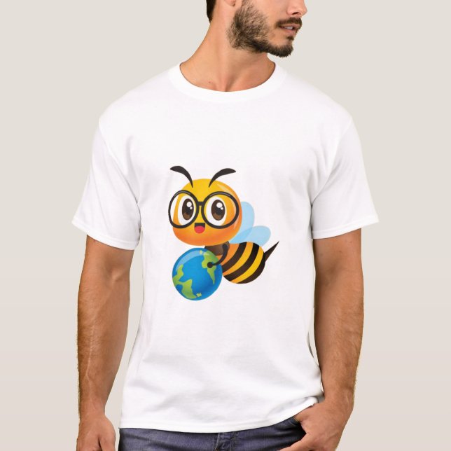 T-shirt Petite abeille occupée : Jolie abeille au miel (Devant)