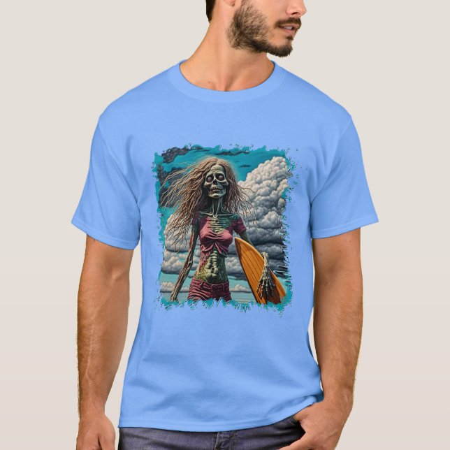 T-shirt Petite amie de surfer Zombie (Devant)