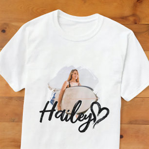 T-shirt Petite amie Grunge Simple Moderne Cœur Cool Photo