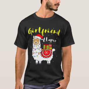 T-shirt Petite amie lama chapeau de Père Noël lumineux pyj