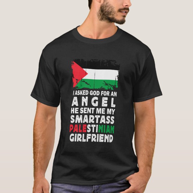 T-shirt Petite amie palestinienne Funny Smartass drapeau P (Devant)