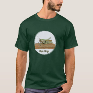 T-shirt Petite bande dessinée verte de sauterelle