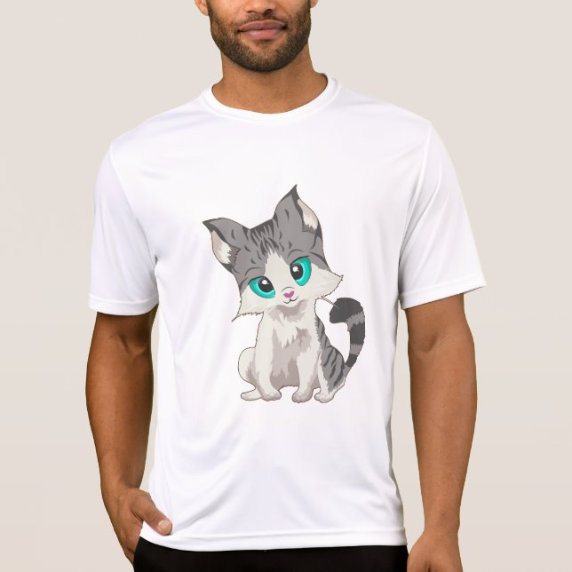 T-SHIRT PETITE CUISINE GRIS ET BEIGE AUX YEUX BLEUS (Devant)
