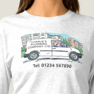 T-shirt Petite entreprise avec nom sur une camionnette bla