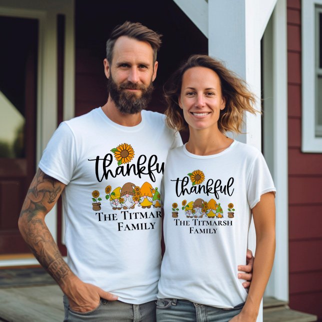 T-shirt Petite famille de tournesol (thankful family shirt)