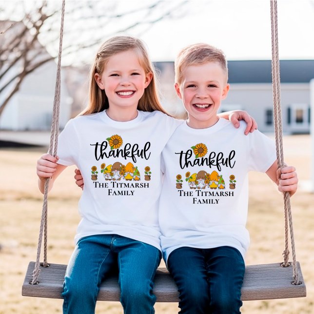 T-shirt Petite famille de tournesol (thankful kids t-shirt)