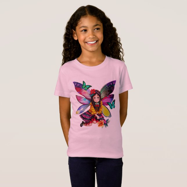T-Shirt Petite fée dans le jardin (Devant entier)