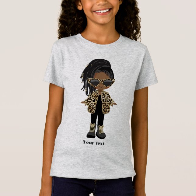 T-Shirt Petite fille africaine américaine (Devant)