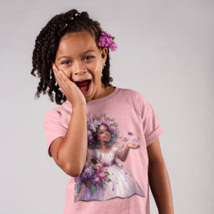 T-Shirt Petite Fille Avec De Belles Fleurs De Printemps