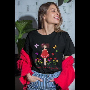 T-shirt Petite fille dans le jardin