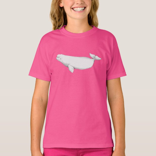T-shirt Petite fille de baleines Beluga (Devant)