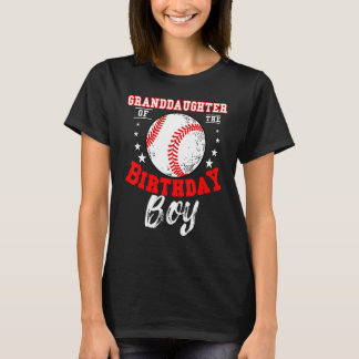 T-shirt Petite-Fille De L'Anniversaire Boy Baseball Thème
