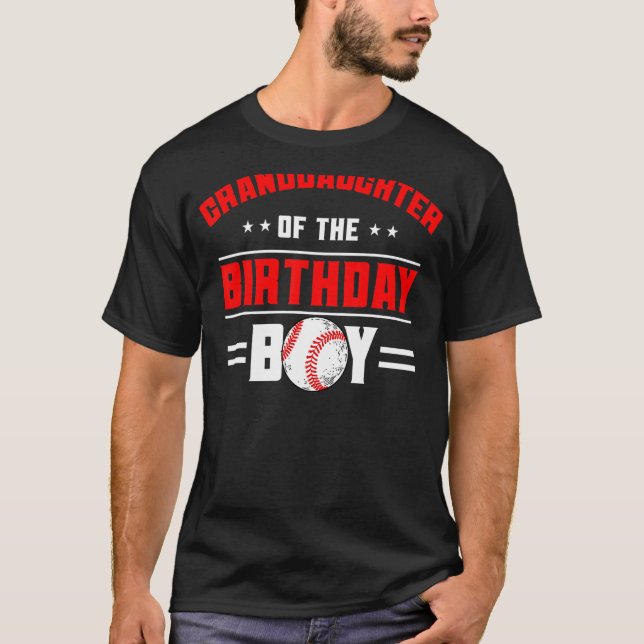 T-shirt Petite-Fille De L'Anniversaire Boy Baseball Thème  (Devant)