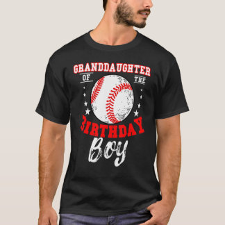 T-shirt Petite-Fille De L'Anniversaire Boy Baseball Thème