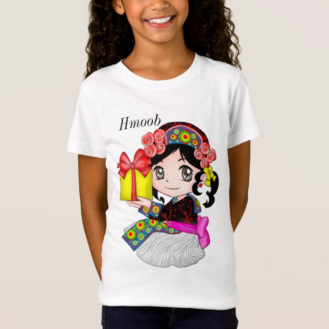 T-Shirt Petite fille de tribu de Hmong (Devant)