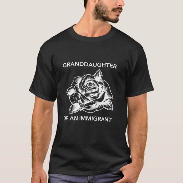 T-shirt Petite-Fille D'Un Immigrant Avec Hispan Fleur (Devant)