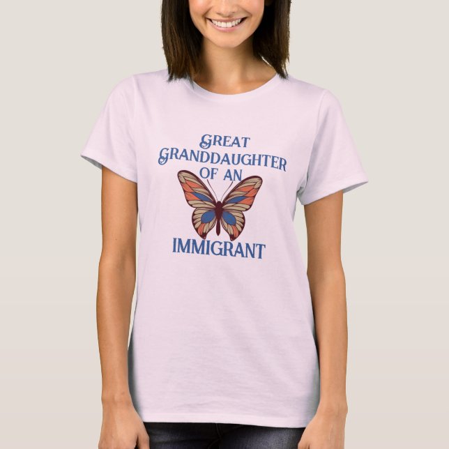 T-shirt Petite-fille d'un immigrant (personnalisable) (Devant)